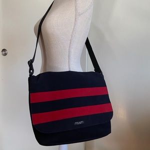 KATE SPADE vintage red and blue wool crossbody / shoulder bag